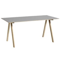 HAY CPH10 Table, 160 X 80 Cm, Lacquered Oak - Grey Lino