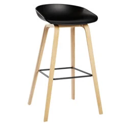 HAY About A Stool AAS32, Soaped Oak/black Steel - Black