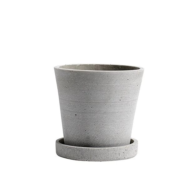 HAY Flowerpot And Saucer, S, Grey 1 HAY Flowerpot And Saucer, S, Grey