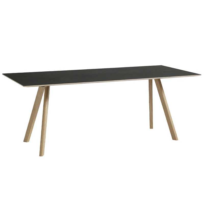 HAY CPH30 Table, 200 X 90 Cm, Soaped Oak - Black Lino 1 HAY CPH30 Table, 200 X 90 Cm, Soaped Oak - Black Lino