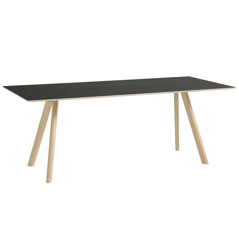HAY CPH30 Table, 200 X 90 Cm, Lacquered Oak - Black Lino 1 HAY CPH30 Table, 200 X 90 Cm, Lacquered Oak - Black Lino