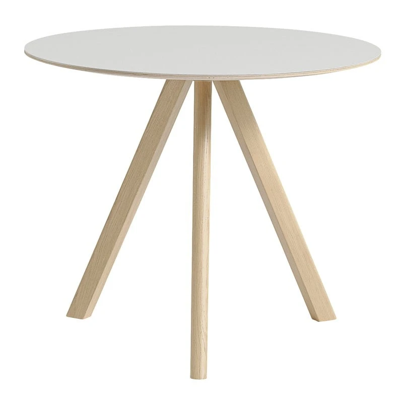 HAY CPH20 Round Table, 90 Cm, Lacquered Oak - Off White Lino 1 HAY CPH20 Round Table, 90 Cm, Lacquered Oak - Off White Lino