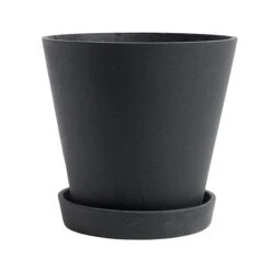 HAY Flowerpot And Saucer, XL, Black