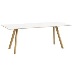 HAY CPH30 Table, 200 X 90cm, Lacquered Oak - White Laminate