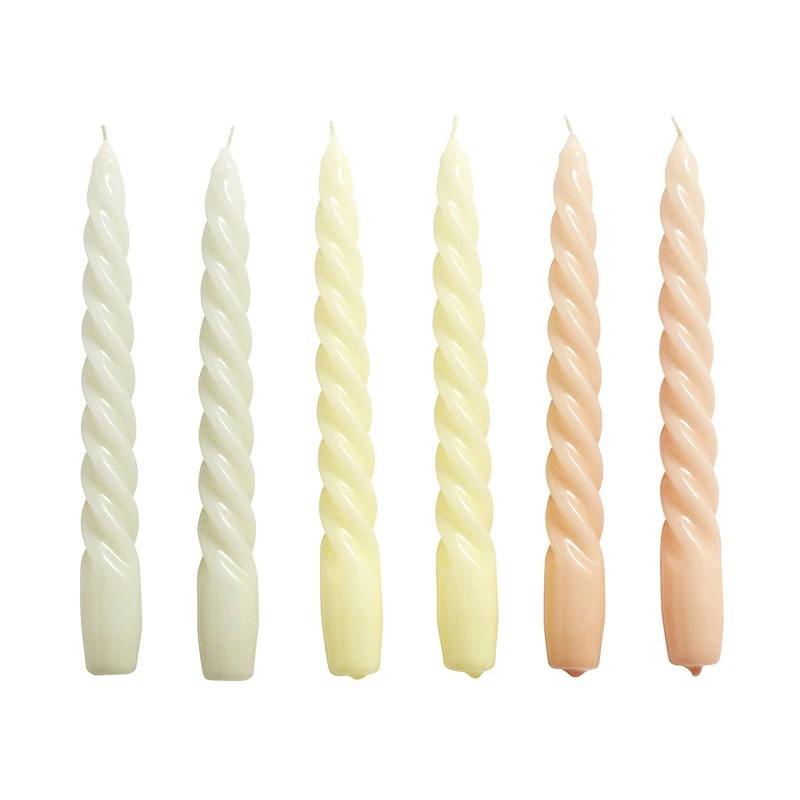 HAY Twist Candles, Set Of 6, Grey Beige - Citrus - Nude 1 HAY Twist Candles, Set Of 6, Grey Beige - Citrus - Nude