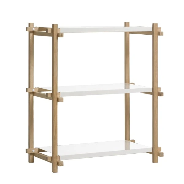 HAY Woody Column Shelf, Low, White 1 HAY Woody Column Shelf, Low, White