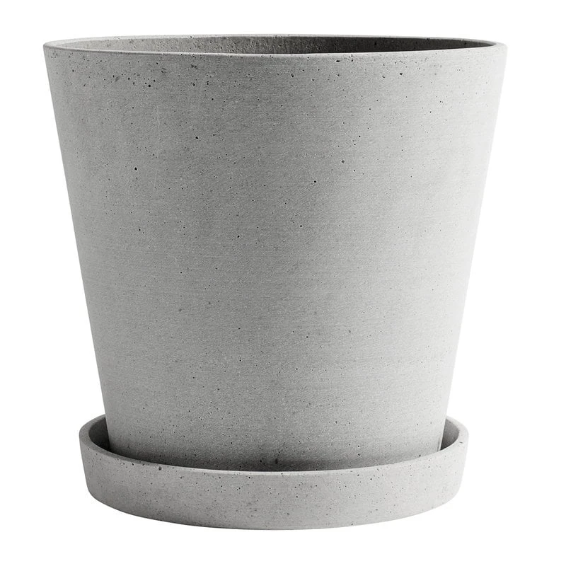 HAY Flowerpot And Saucer, XXL, Grey 1 HAY Flowerpot And Saucer, XXL, Grey