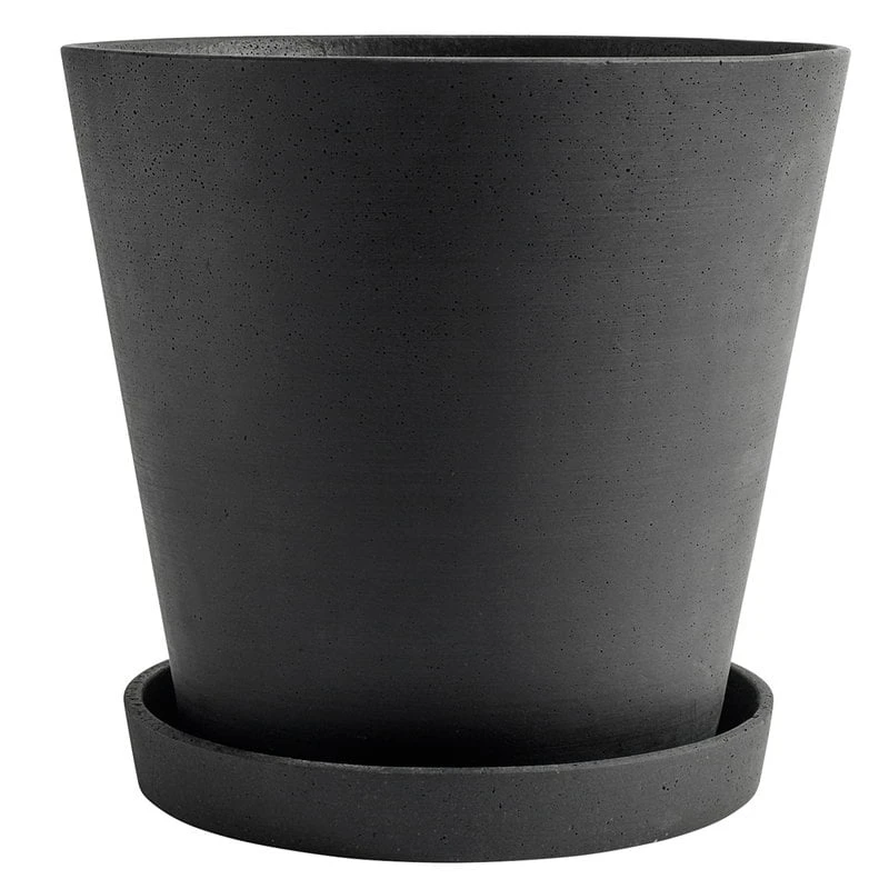 HAY Flowerpot And Saucer, XXXL, Black 1 HAY Flowerpot And Saucer, XXXL, Black