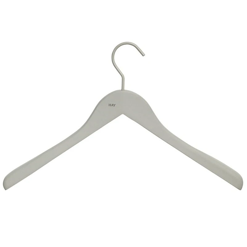 HAY Soft Coat Hanger Wide, Grey, 4 Pcs 1 HAY Soft Coat Hanger Wide, Grey, 4 Pcs
