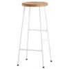 HAY Cornet Bar Stool, High, Cream White - Oiled Oak