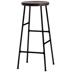 HAY Cornet Bar Stool, High, Black - Smoked Oak