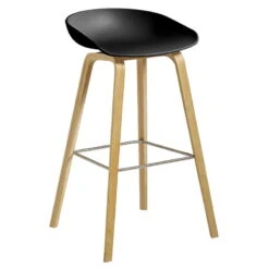 HAY About A Stool AAS32 Eco, 75 Cm, Lacquered Oak - Black