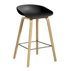 HAY About A Stool AAS32 Eco, 65 Cm, Lacquered Oak - Black