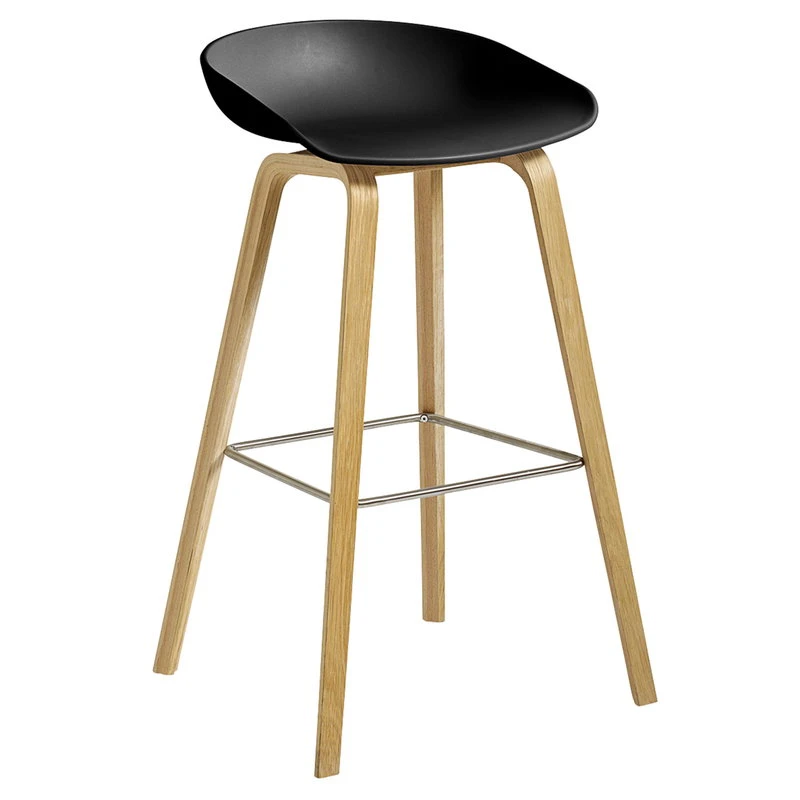 HAY About A Stool AAS32, 75 Cm, Lacquered Oak - Black 1 HAY About A Stool AAS32, 75 Cm, Lacquered Oak - Black