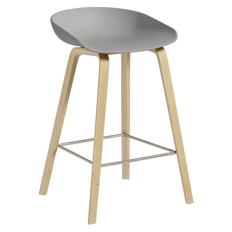 HAY About A Stool AAS32, 65 Cm, Soaped Oak - Concrete Grey 1 HAY About A Stool AAS32, 65 Cm, Soaped Oak - Concrete Grey