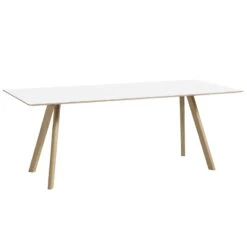 HAY CPH30 Table, 200 X 90 Cm, Soaped Oak - White Laminate