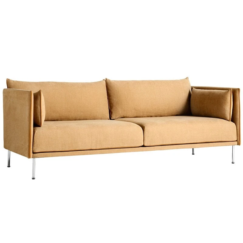 HAY Silhouette Sofa 3-seater, Linara 142/Sense Cognac - Chrome 1 HAY Silhouette Sofa 3-seater, Linara 142/Sense Cognac - Chrome