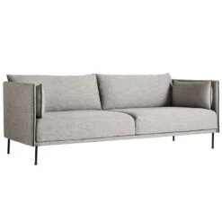 HAY Silhouette Sofa 3-seater, Ruskin 33/Sense Black - Black Steel