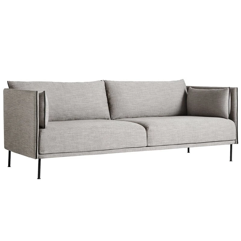 HAY Silhouette Sofa 3-seater, Ruskin 33/Sense Black - Black Steel 1 HAY Silhouette Sofa 3-seater, Ruskin 33/Sense Black - Black Steel