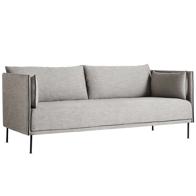 HAY Silhouette Sofa 2-seater, Ruskin 33/Sense Black - Black Steel 1 HAY Silhouette Sofa 2-seater, Ruskin 33/Sense Black - Black Steel