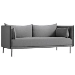 HAY Silhouette Sofa 2-seater, Coda 182/Sense Black - Black Steel