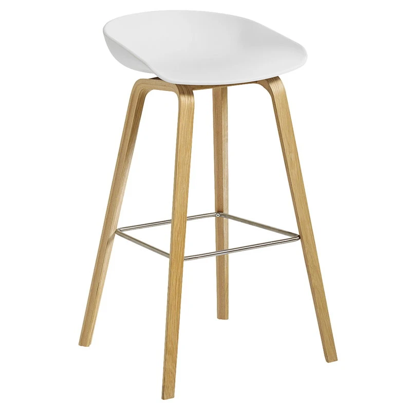 HAY About A Stool AAS32, 75 Cm, Lacquered Oak - White 1 HAY About A Stool AAS32, 75 Cm, Lacquered Oak - White