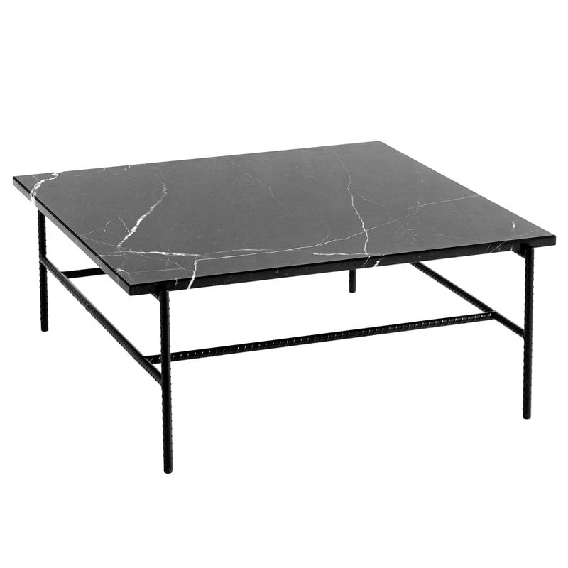 HAY Rebar Coffee Table, 80 X 83 Cm, Black - Black Marble 1 HAY Rebar Coffee Table, 80 X 83 Cm, Black - Black Marble