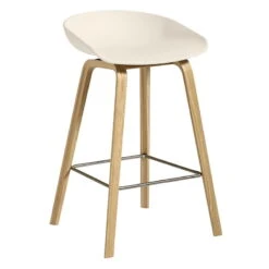 HAY About A Stool AAS32, 65 Cm, Lacquered Oak - Cream White