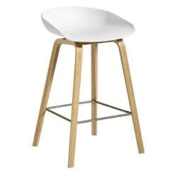 HAY About A Stool AAS32, 65 Cm, Lacquered Oak - White