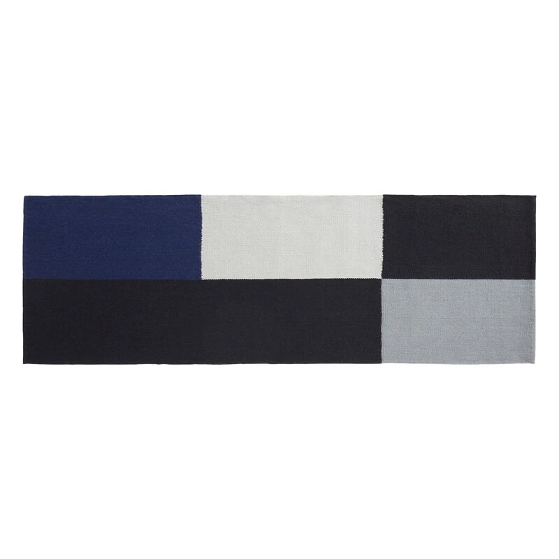 HAY Ethan Cook Flat Works Rug, 80 X 250 Cm, Black And Blue 1 HAY Ethan Cook Flat Works Rug, 80 X 250 Cm, Black And Blue