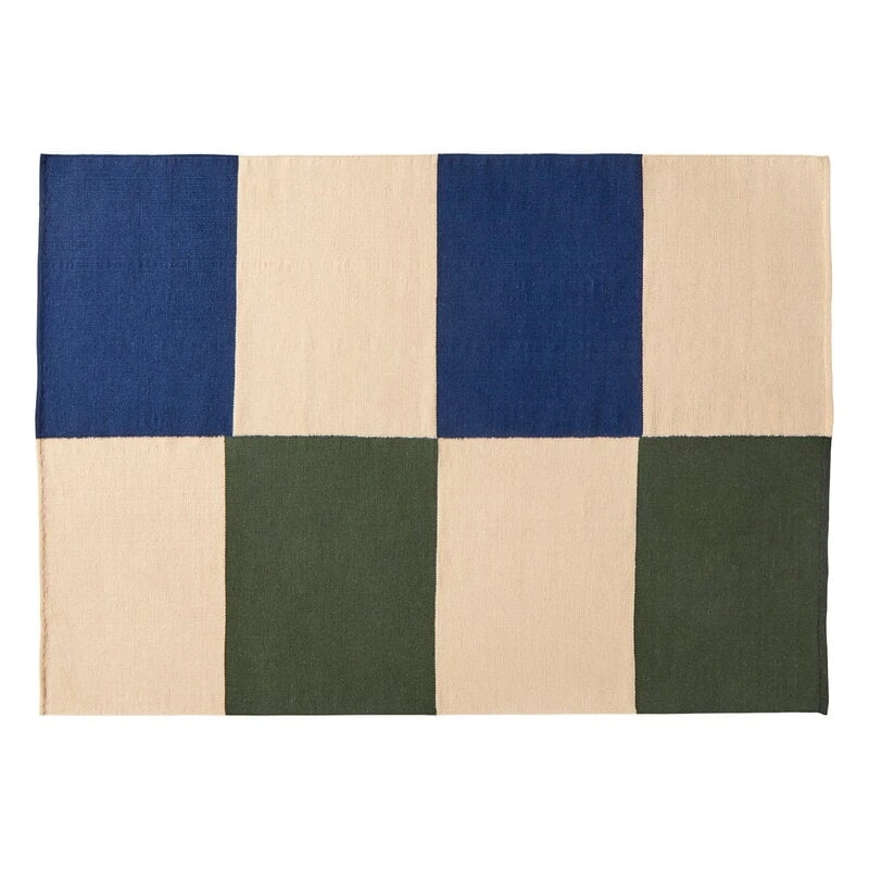 HAY Ethan Cook Flat Works Rug, 170 X 240 Cm, Peach Green Check 1 HAY Ethan Cook Flat Works Rug, 170 X 240 Cm, Peach Green Check