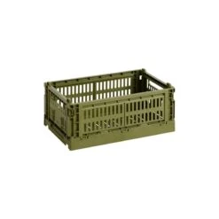 HAY Colour Crate, S, Recycled Plastic, Olive