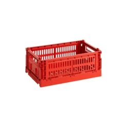HAY Colour Crate, S, Recycled Plastic, Red