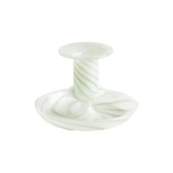 HAY Flare Stripe Milk Candleholder, Green