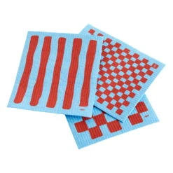 HAY Sponge Dish Cloth, Blue - Red, 3 Pcs
