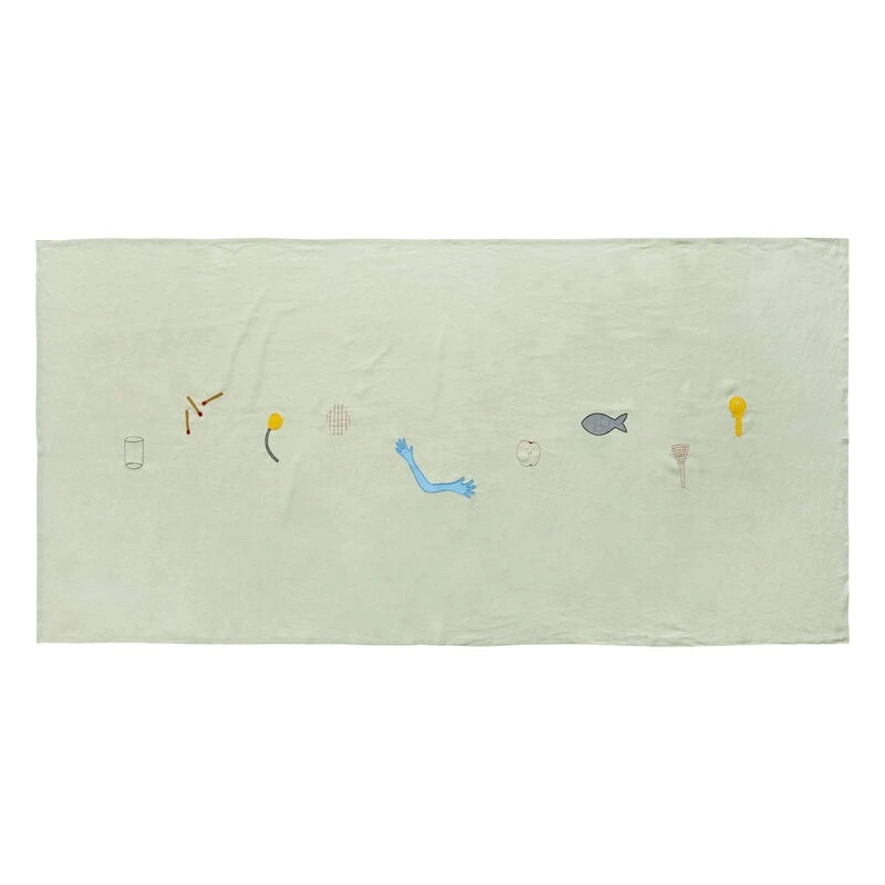 HAY Sobremesa Tablecloth, 140 X 300 Cm, Green 1 HAY Sobremesa Tablecloth, 140 X 300 Cm, Green