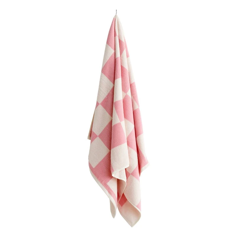 HAY Check Bath Towel, Pink 1 HAY Check Bath Towel, Pink
