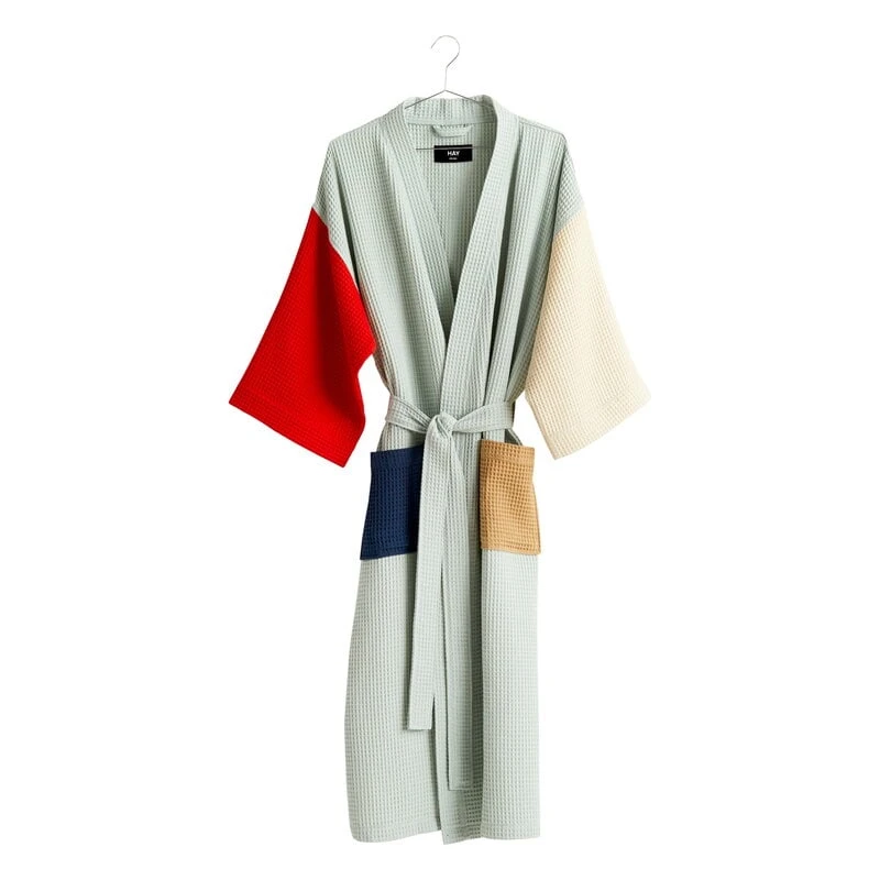 HAY Waffle Bathrobe, One Size, Glacier Multi 1 HAY Waffle Bathrobe, One Size, Glacier Multi