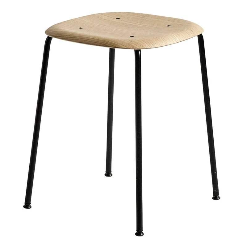 HAY Soft Edge 70 Stool, Black - Lacquered Oak 1 HAY Soft Edge 70 Stool, Black - Lacquered Oak