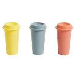 HAY Paquet Coffee Cups, Set Of 3, Yellow