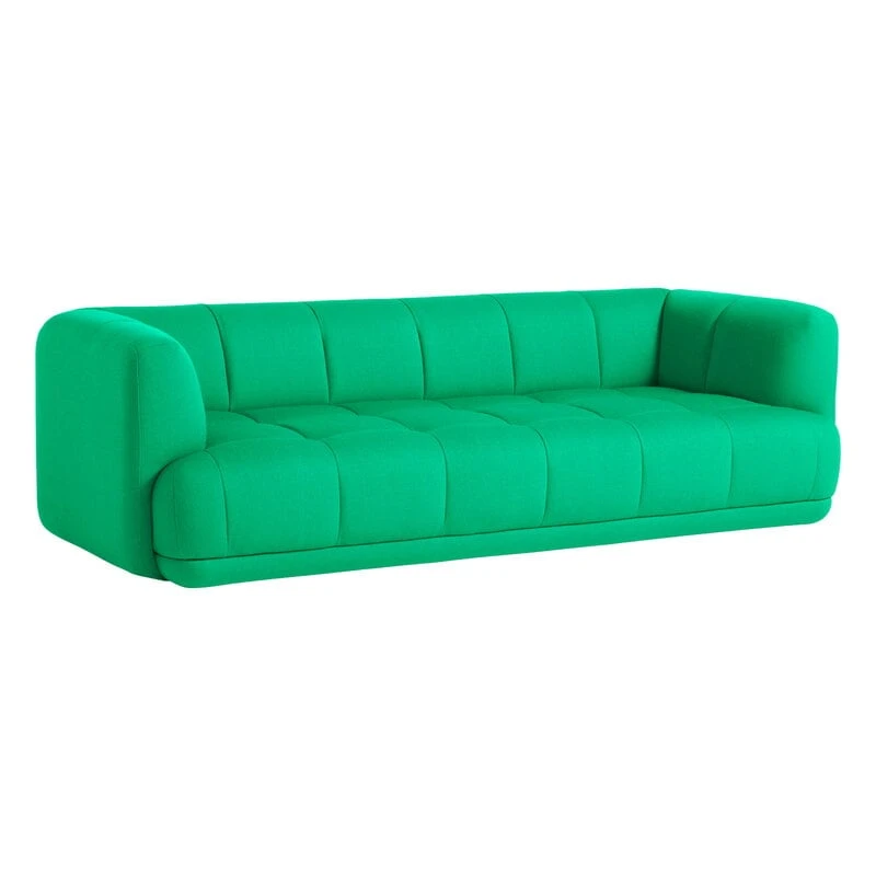 HAY Quilton 3-seater Sofa, Green Vidar 932 1 HAY Quilton 3-seater Sofa, Green Vidar 932