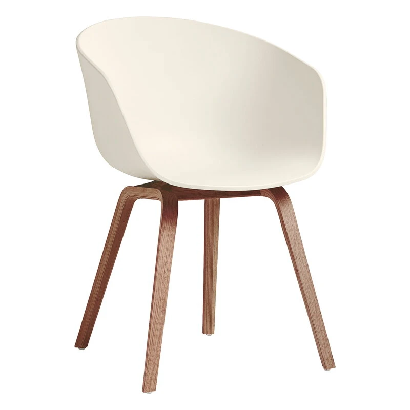 HAY About A Chair AAC22, Lacquered Walnut - Cream White 1 HAY About A Chair AAC22, Lacquered Walnut - Cream White