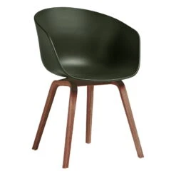 HAY About A Chair AAC22, Lacquered Walnut - Green