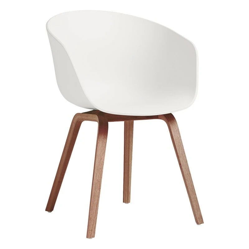 HAY About A Chair AAC22 Eco, Lacquered Walnut - White 1 HAY About A Chair AAC22 Eco, Lacquered Walnut - White