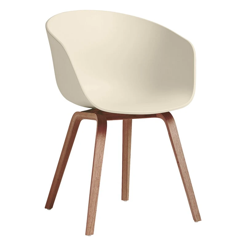 HAY About A Chair AAC22 Eco, Lacquered Walnut - Cream White 1 HAY About A Chair AAC22 Eco, Lacquered Walnut - Cream White