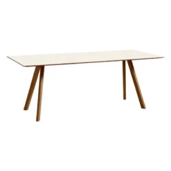 HAY CPH30 Table, 200 X 90 Cm, Lacquered Walnut - Off White Lino
