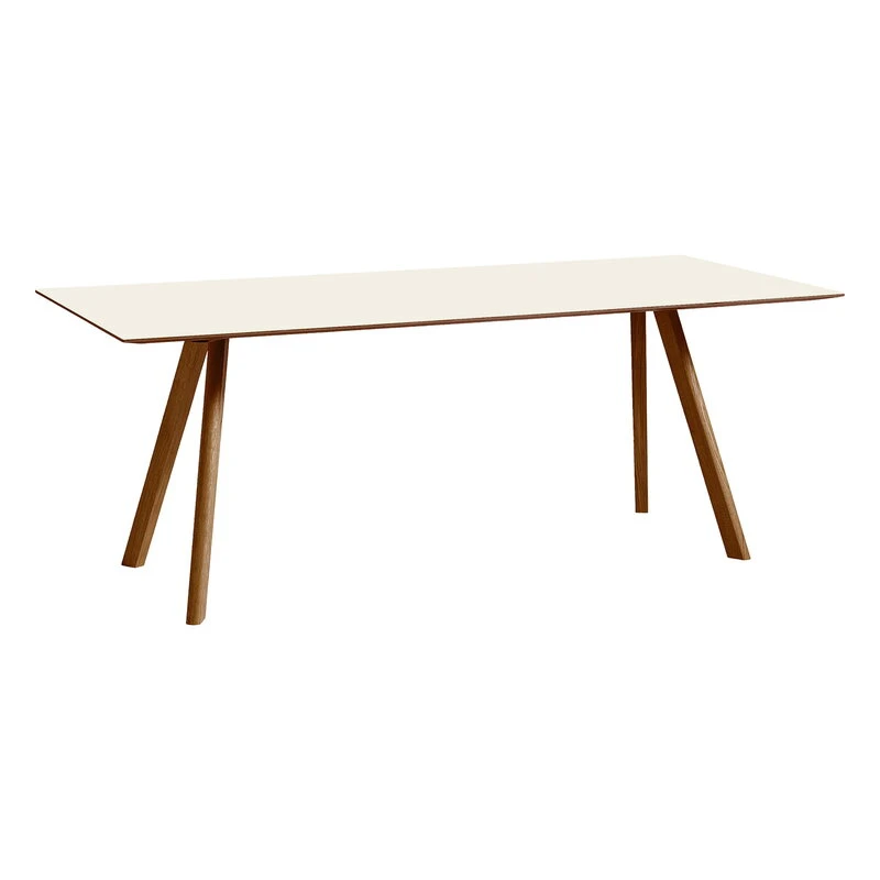 HAY CPH30 Table, 200 X 90 Cm, Lacquered Walnut - Off White Lino 1 HAY CPH30 Table, 200 X 90 Cm, Lacquered Walnut - Off White Lino