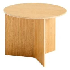 HAY Slit Wood Table, 45 Cm, Lacquered Oak