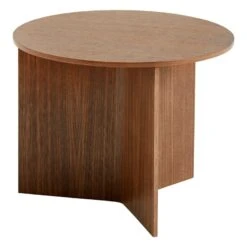 HAY Slit Wood Table, 45 Cm, Lacquered Walnut