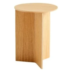 HAY Slit Wood Table, 35 Cm, High, Lacquered Oak